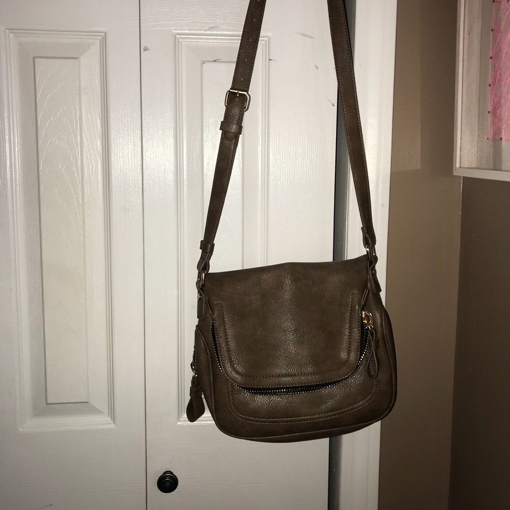 Brown leather crossbody